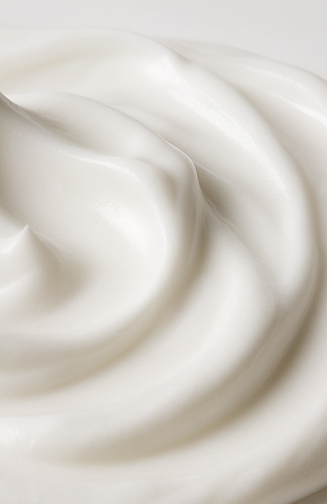 textura crema corporal blanca